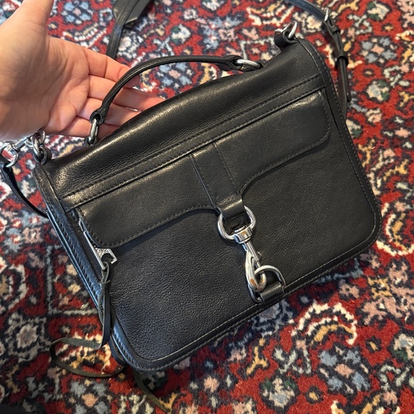 Rebecca Minkoff Black Bowery Leather Crossbody Bag Silver Hardware - Picture 4 of 13